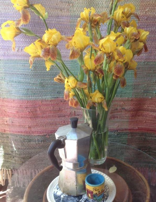 Decorative image with bouquet of irises