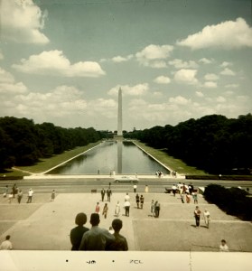 View from the Lincoln to the Washington Memorial. 1967 photographs made with an Instamatic Camera.